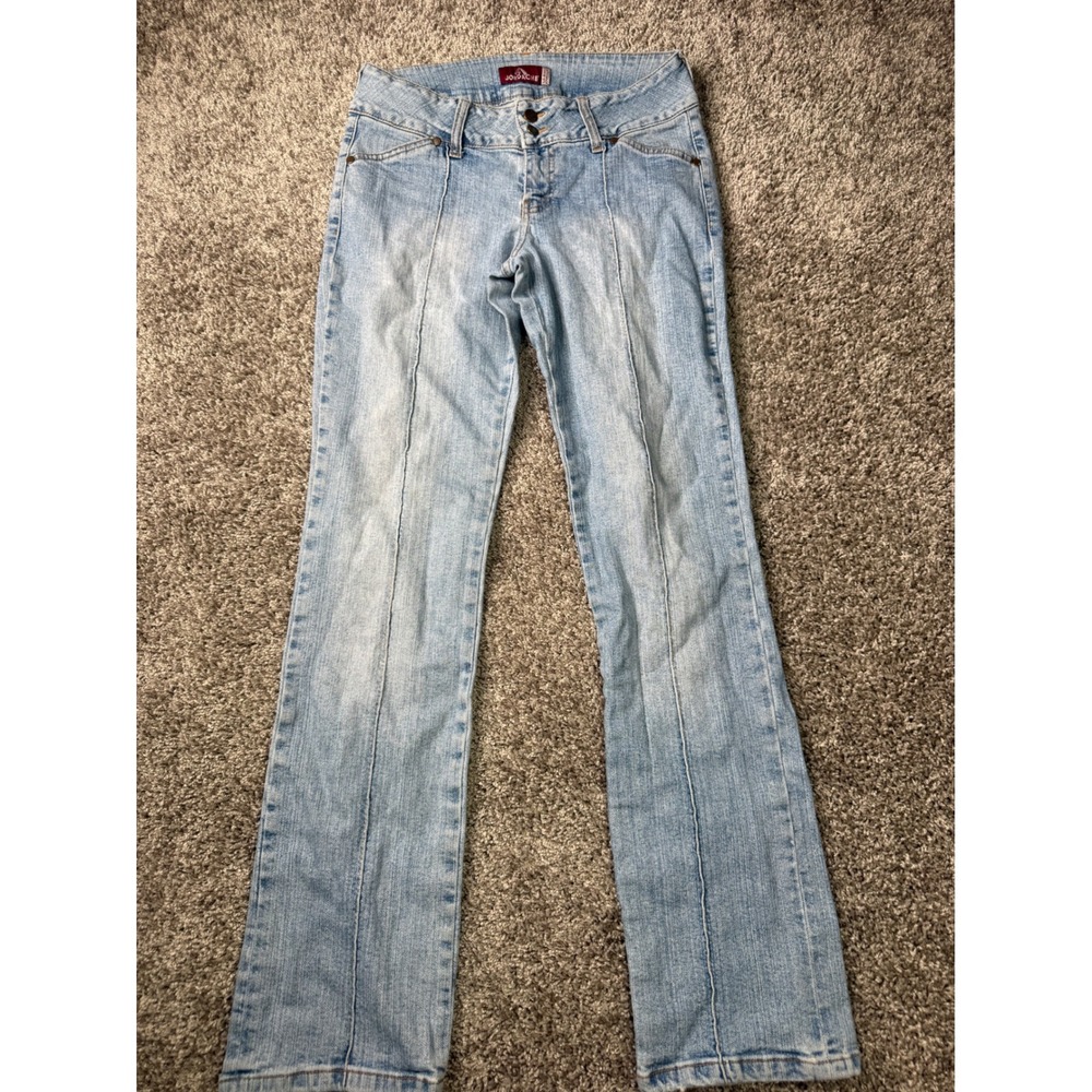 Jordache Y2K Low Rise Jeans 7/8 Light Wash Front Seam Straight Leg